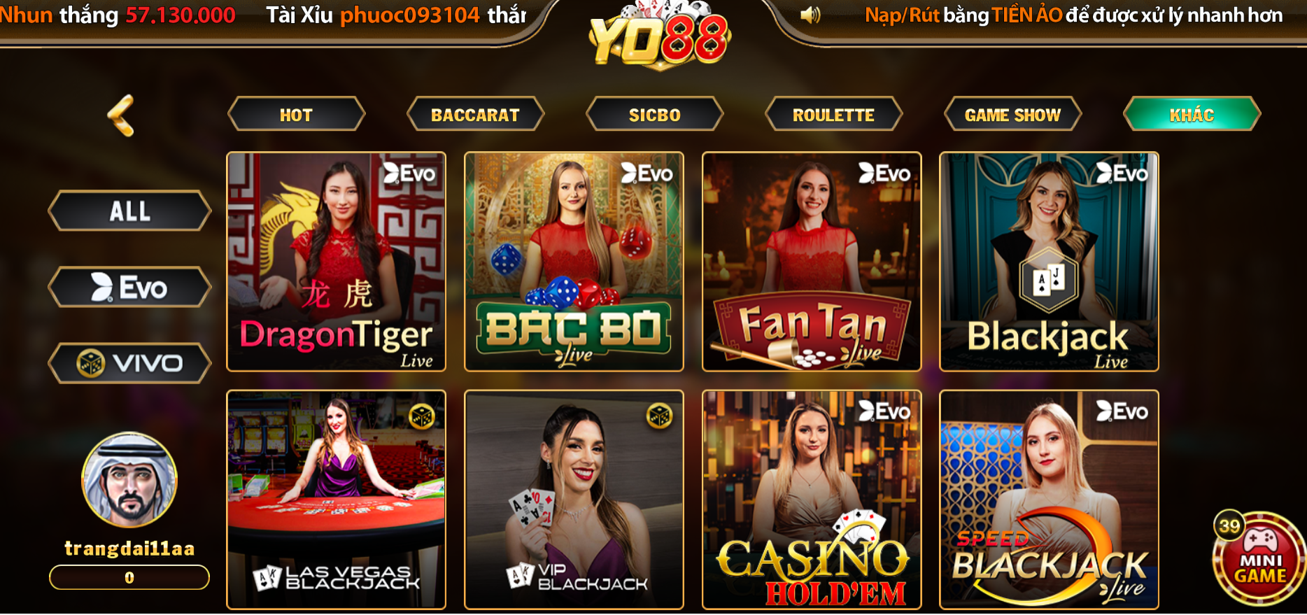 Livegame Yo88 thế giới đổi thưởng online nhưng chân thực 